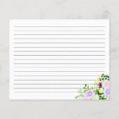 Lente Paarse bloemenrecept Kaart (Achterkant)