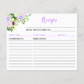 Lente Paarse bloemenrecept Kaart (Voorkant)