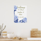 Lente paarse bloemige bruiloft Sweet Shower Poster (Keuken)