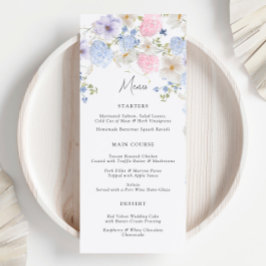 Lente Paarse en roze Wildflower bruiloft Menu