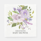 Lente Paarse Lavendel Bloemen Douche Papier Servet (Voorkant)