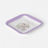 Lente Paarse Meisje 1e Verjaardag Custom Age Papieren Bordje (Gebogen)