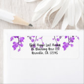 Lente Paarse Orchidee takken bloemenbruiloft Etiket (Insitu)