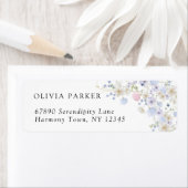 Lente Paarse & Roze Wildbloemen Bruiloft Etiket (Insitu)