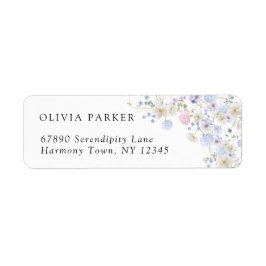 Lente Paarse & Roze Wildbloemen Bruiloft Etiket