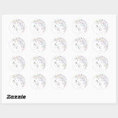 Lente Paarse & Roze Wildbloemen Bruiloft Ronde Sticker (Vel)