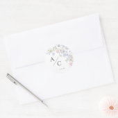 Lente Paarse & Roze Wildbloemen Bruiloft Ronde Sticker (Envelop)