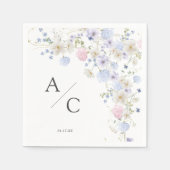 Lente Paarse & Roze Wildbloemen Bruiloft Servet (Voorkant)