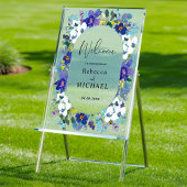 Lente paarse stoffige blauwe bloemen bruiloft welk acryl bord
