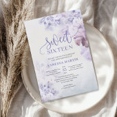 Lente paarse stoffige blauwe mauve boho Sweet sixt Kaart