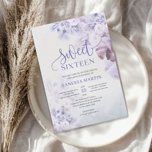 Lente paarse stoffige blauwe mauve boho Sweet sixt Kaart