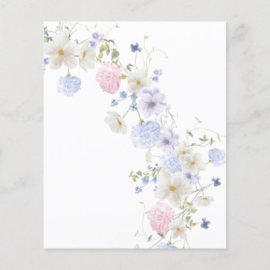 Lente Paarse Wildbloemen Bruiloft Behuizing Kaart (Achterkant)