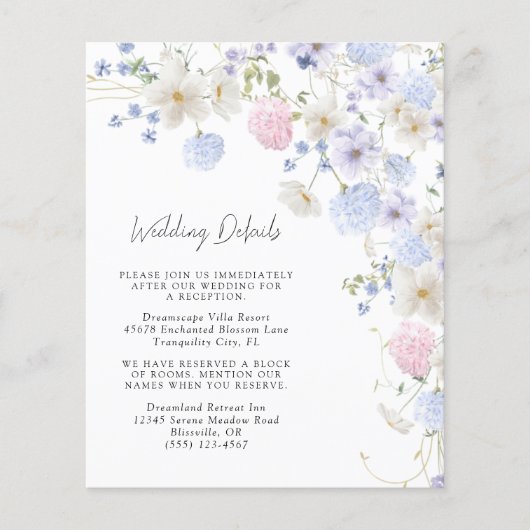 Lente Paarse Wildbloemen Bruiloft Behuizing Kaart (Voorkant)