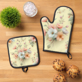 Lente Paasbloemen Ovenwant & Pannenlap Set