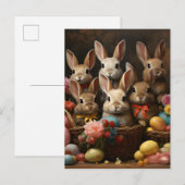 lente paaseiermand konijnenhop aankondigingskaart (Voorkant / Achterkant)