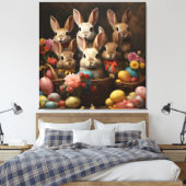  lente paaseiermand konijnenhop canvas afdruk (Insitu (Slaapkamer))