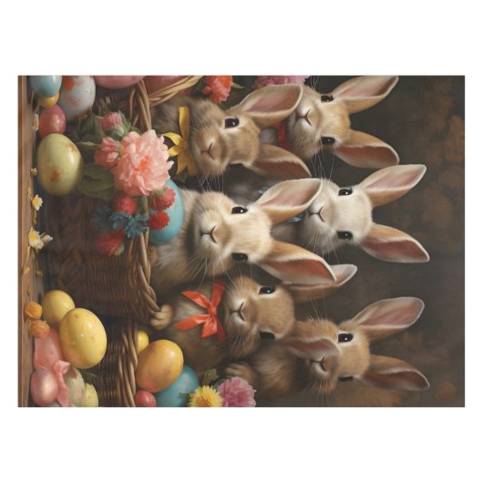  lente paaseiermand konijnenhop tafelkleed (Voorkant (Horizontaal))