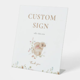 Lente paashaas Baby shower aangepaste teken Reclamebord Met Voetstuk