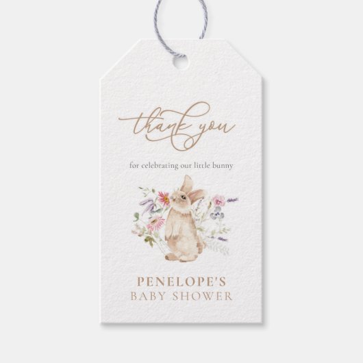 Lente Paashaas Baby shower Favor Tag Cadeaulabel (Voorkant)