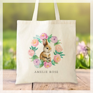 Lente paashaas eierjacht gepersonaliseerd tote bag