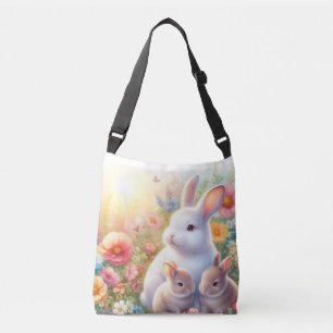 Lente Paashaas Familie Bloem Tuin Crossbody Tas