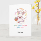 Lente Paashaas Ontwerp Kaart (Gele Bloem)