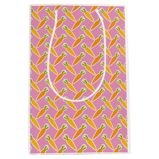 Lente Paashaas Wortelen Roze Kinder Healthy Fun Medium Cadeauzakje (Voorkant)