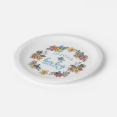 Lente Paaskrans Baby shower Papieren Bordje (Gekanteld)