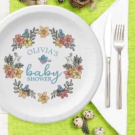 Lente Paaskrans Baby shower Papieren Bordje