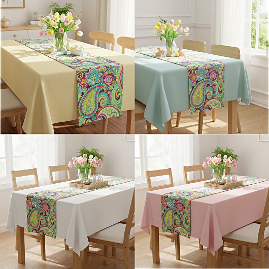 Lente paisley korte tafelloper