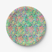 Lente paisley papieren bordje (Voorkant)