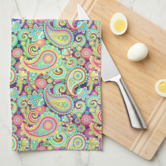 Lente paisley theedoek (Quarter Fold)