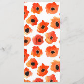 Lente papaver bloemen Bruiloft Menu (Achterkant)