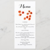 Lente papaver bloemen Bruiloft Menu (Voorkant)
