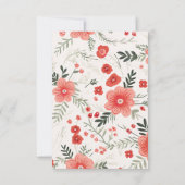 Lente Papavers Schoolbord Trouw Reactiekaart RSVP Kaartje (Achterkant)