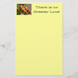 Lente papierwerk Gele Rode Tulp Bloemen Liefde Briefpapier