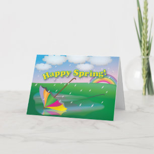 Lente paraplu - Wenskaart Kaart