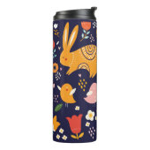 Lente Pasen: bloemen, konijntjes collectie Thermosbeker (Gedraaid links)