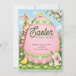 Lente Pasen Eiersoeken Uitnodiging