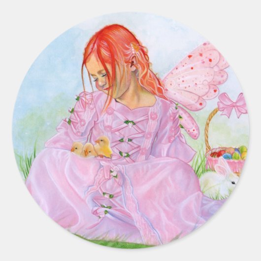 Lente Pasen Fairy Bunny Sticker (Voorkant)