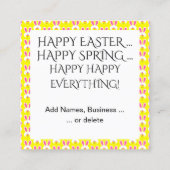 Lente Pasen Handout - Zie terug! Vierkante Visitekaartje (Achterkant)