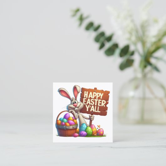 Lente Pasen Handout - Zie terug! Vierkante Visitekaartje (Staand voorkant)