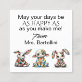 Lente Pasen Handout - Zie terug! Vierkante Visitekaartje (Achterkant)