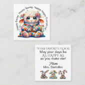 Lente Pasen Handout - Zie terug! Vierkante Visitekaartje (Voorkant / Achterkant)