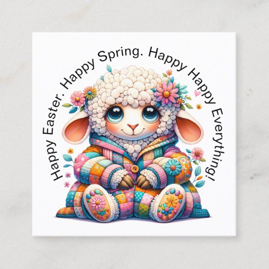 Lente Pasen Handout - Zie terug! Vierkante Visitekaartje (Voorkant)