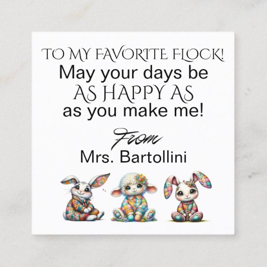 Lente Pasen Handout - Zie terug! Vierkante Visitekaartje (Achterkant)