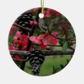 Lente/Pasen: Japonica/Lila Keramisch Ornament (Voorkant)