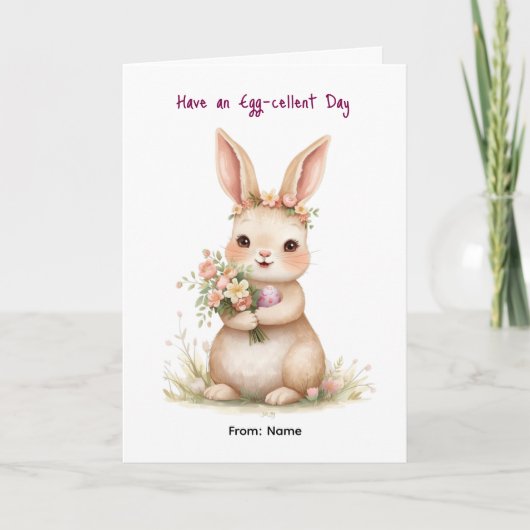 Lente Pasen Konijn Ontwerp Kaart (Voorkant)