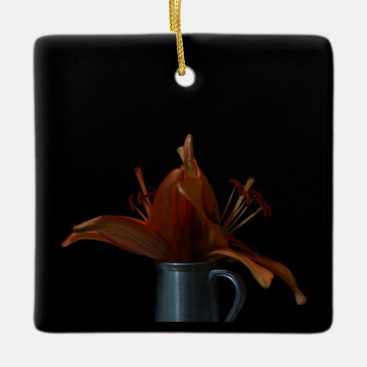 Lente/Pasen: Lilies en bijen Keramisch Ornament (Voorkant)