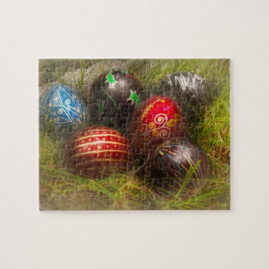 Lente - Pasen - Paaseieren Legpuzzel (Horizontaal)